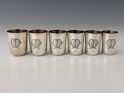 Lot 300 - A set of six Victorian silver miniature...