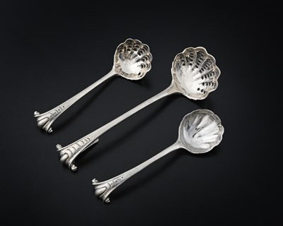Lot 25 - A set of three eighteenth-century silver...