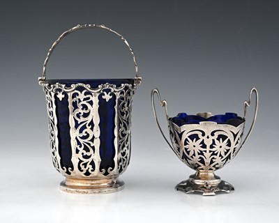 Lot 240 - A Victorian silver swing handle basket, the...