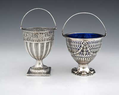 Lot 274 - A Victorian silver swing handle basket, the...