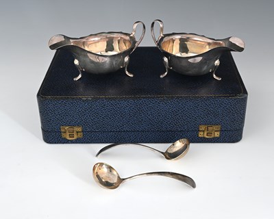 Lot 219 - A George II silver sauceboat, William Shaw II...