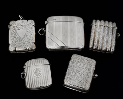 Lot 37 - A Victorian silver vesta case, of lobed form,...
