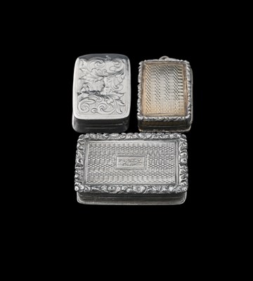 Lot 60 - A William IV silver Vinaigrette, rectangular...
