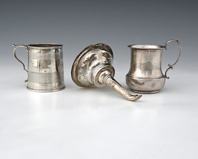 Lot 337 - An Edward VII silver reeded mug, Charles Lias,...