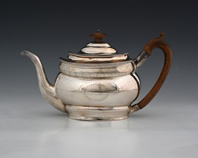 Lot 150 - A George III silver teapot, of ovoid form with...
