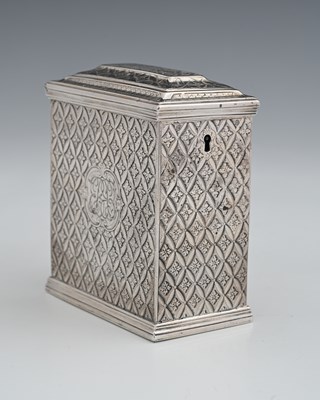 Lot 405 - An unmarked George II silver tea caddy, circa...