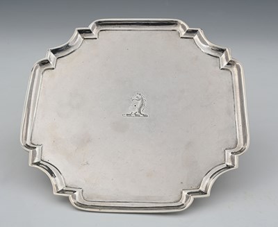 Lot 404 - A George II silver kettle stand on flat base,...