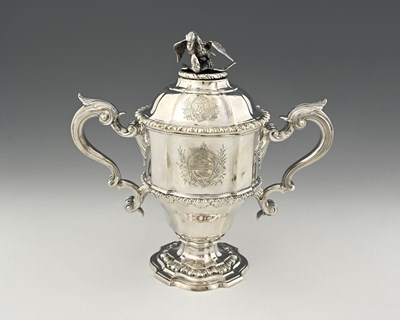 Lot 436 - A George II silver cup and cover, London 1752,...