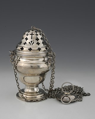 Lot 416 - A George III silver censer, London 1789,...