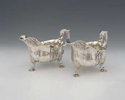 Lot 435 - A pair of early Victorian silver fluted sauce...