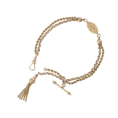 Lot 16 - A late Victorian 9ct gold Albertina chain