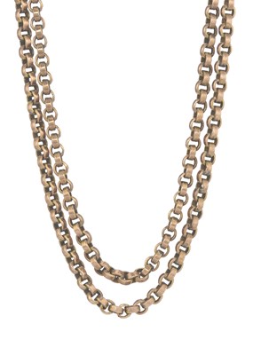 Lot 18 - A late Victorian 9ct gold longuard chain necklace