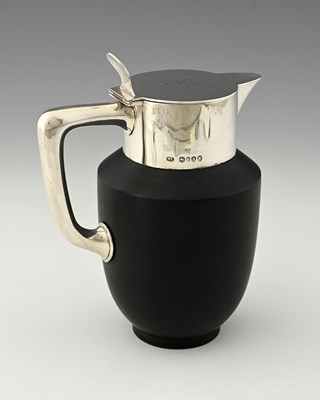 Lot 354 - A Victorian silver-mounted matt basalt...