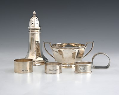 Lot 338 - Harrods, a George V silver two-handle sugar...