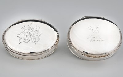 Lot 120 - Two 18th-century silver tobacco boxes, both...