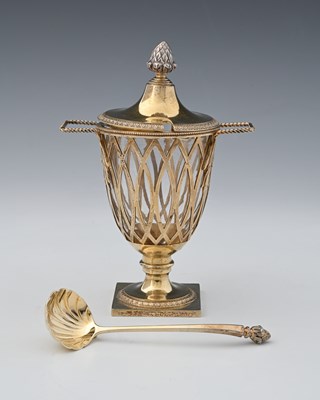 Lot 338 - A Victorian silver-gilt preserve jar and cover,...