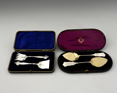 Lot 245 - A cased pair of late Victorian silver Art...