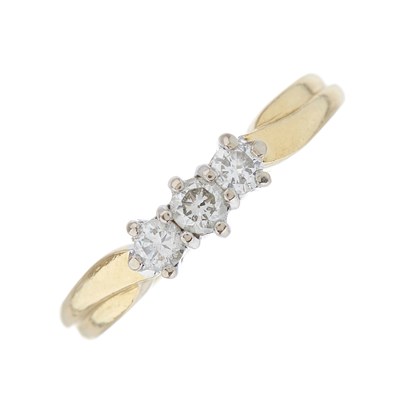 Lot 176 - An 18ct gold brilliant-cut diamond three-stone...