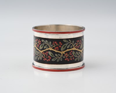 Lot 495 - A George V silver and enamel Arts and Crafts...