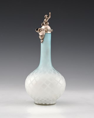Lot 264 - A Victorian silver and satin glass ewer or jug,...