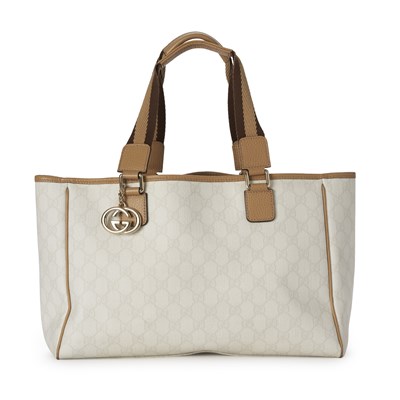 Lot 349 - Gucci, a white GG Supreme tote.