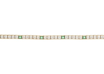 Lot 170 - An 18ct gold cubic zirconia line bracelet