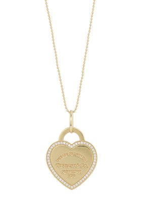 Lot 122 - Tiffany & Co., an 18ct gold diamond Return to Tiffany heart necklace