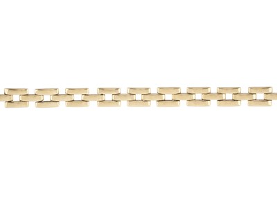 Lot 100 - A mid 20th century French 18ct gold brick-link bracelet