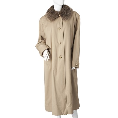 Lot 283 - Aquascutum, an Aqua 5 beige fur-lined coat.