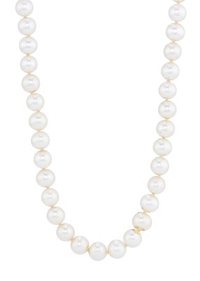 Lot 52 - A cultured pearl single-strand necklace, with 18ct gold clasp
