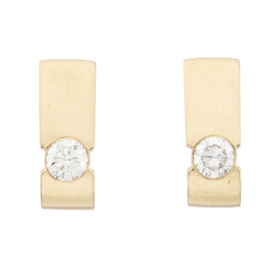 Lot 54 - A pair of 18ct gold diamond single-stone earrings