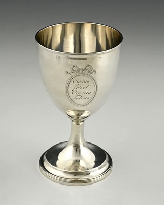 Lot 258 - A George III silver goblet with reeded rim and...