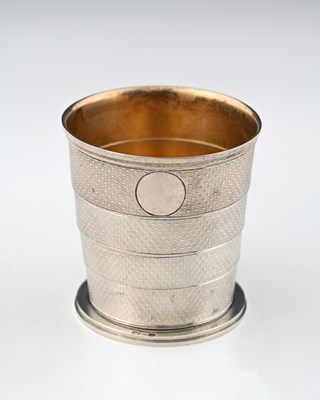 Lot 278 - A Victorian silver collapsible picnic beaker,...
