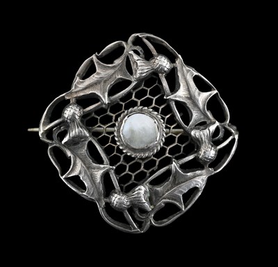 Lot 18 - Charles Horner, an early 20th century silver pearl brooch