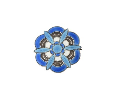 Lot 55 - Andresen & Scheinpflug, a mid 20th century Norwegian silver enamel brooch