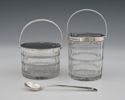 Lot 641 - Hukin and Heath, two silver-mounted glass...