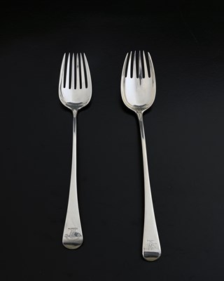 Lot 49 - Two George III silver Old English pattern...