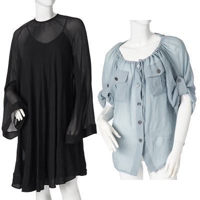 Lot 374 - Hermes, a vintage dress and a blouse.