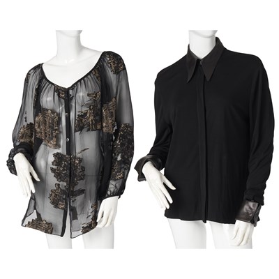 Lot 373 - Hermes, two vintage blouses.