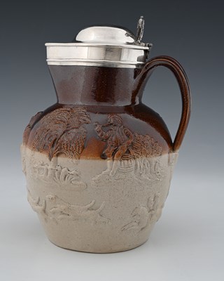 Lot 249 - An early Victorian silver-mounted stoneware...
