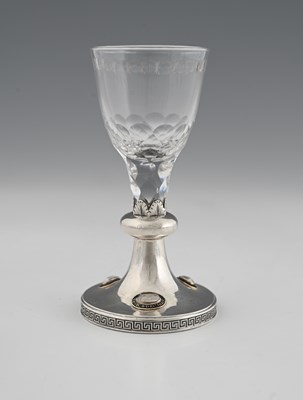 Lot 395 - A George III silver-mounted drinking glass,...