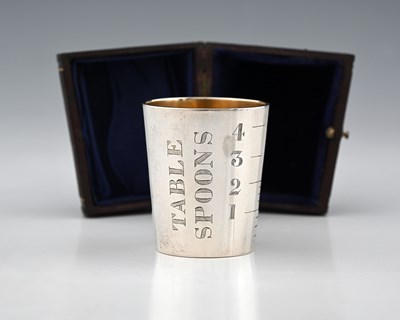 Lot 250 - A Victorian silver cased tot cup, with gilt...