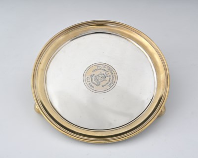 Lot 396 - A Victorian parcel-gilt silver circular salver,...