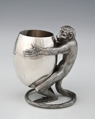 Lot 373 - A Victorian silver novelty zoomorphic monkey...
