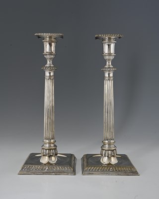 Lot 595 - A pair of silvered brass Neoclassical...