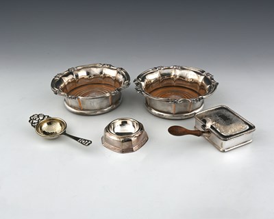 Lot 3 - A pair of nineteenth-century plated bottle...