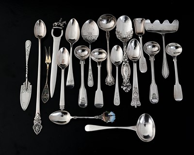 Lot 347 - A quantity of spoons, including an Irish...