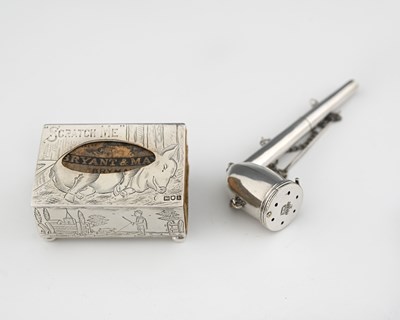 Lot 90 - An Edwardian novelty silver match box holder,...