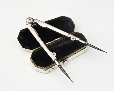 Lot 231 - A pair of unmarked silver and steel dividers...