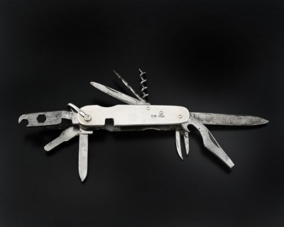 Lot 460 - A George V silver-mounted folding knife, with...